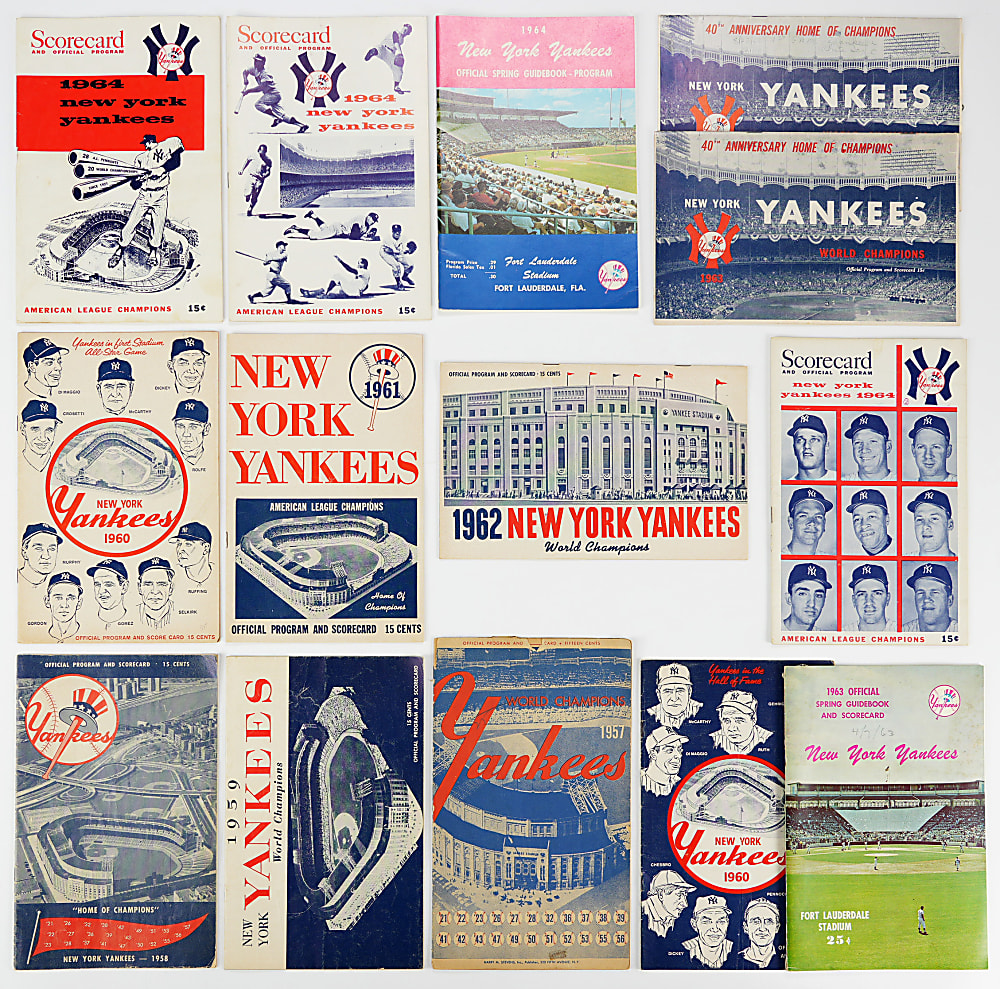 1956-1967 New York Yankees Publications (75) With (34) Yearbooks & (13) World Series Programs