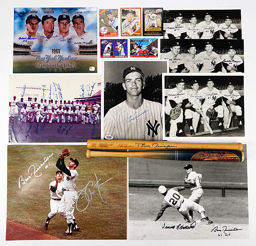 Bobby Richardson Signed Hoard (120+) with Cards, Photos, Flats & Various Multi-Signed