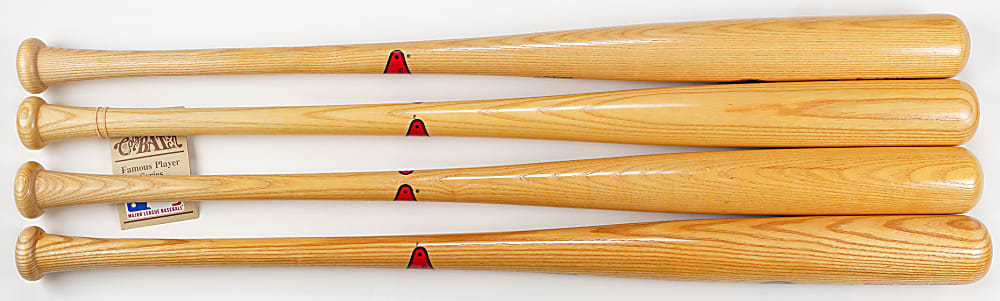 500 Home Run Club Member Single-Signed Cooperstown Bat Co. Photo Bats (4) with Banks, Robinson, Schmidt & Williams