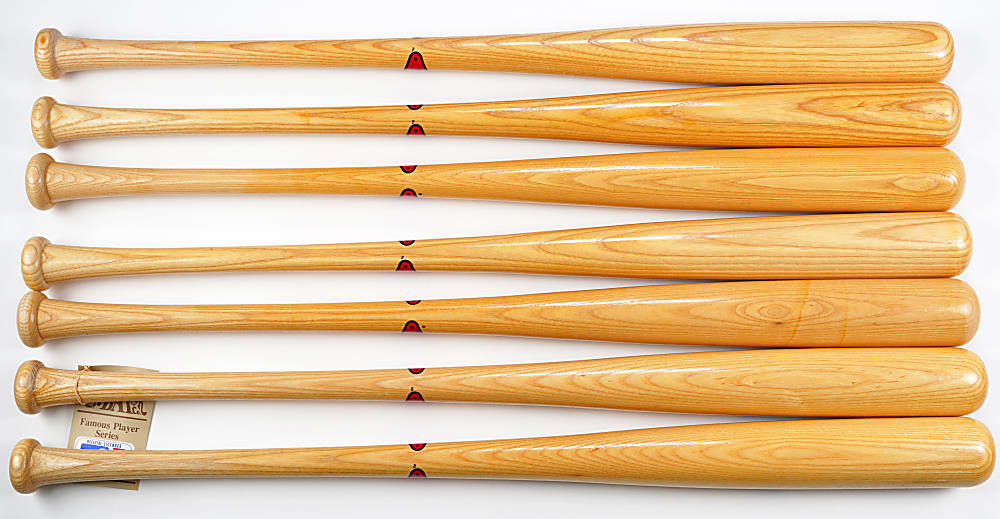 Hall of Famer Signed Cooperstown Bat. Co. Famous Player Series Bats (7) with Musial, Reese & T. Williams