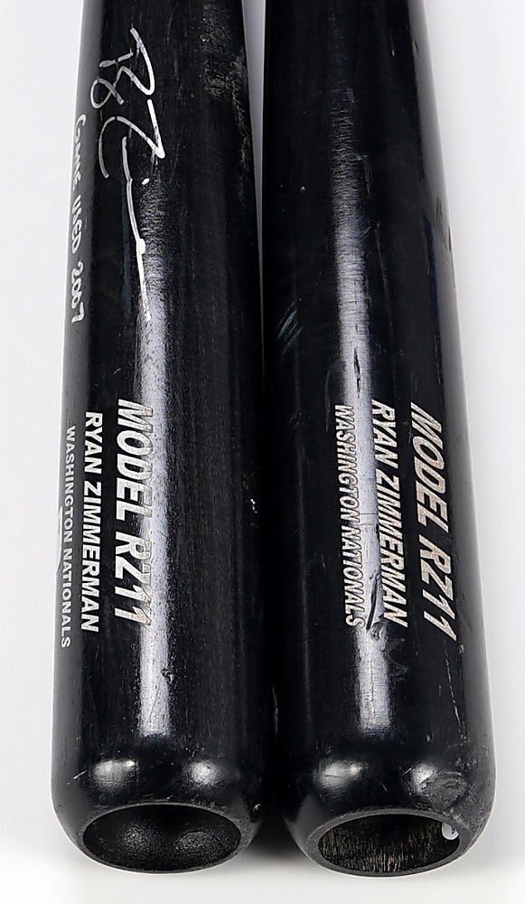 2006-2007 Ryan Zimmerman Game-Used Washington Nationals Bat Pair (One Signed) - Both PSA/DNA GU 8