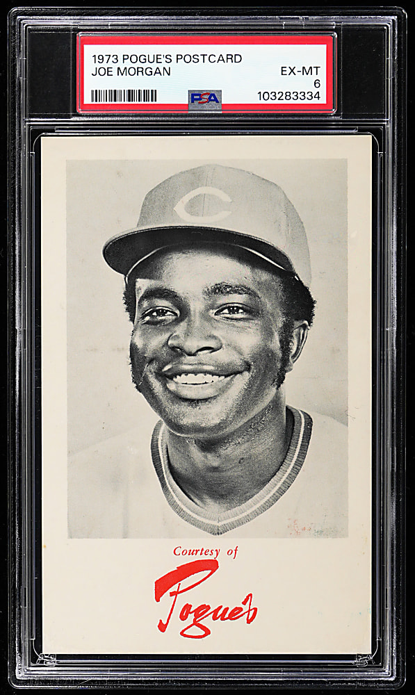 1973 Pogue's Postcard Joe Morgan PSA EX-MT 6 - Population 2 & Highest Graded