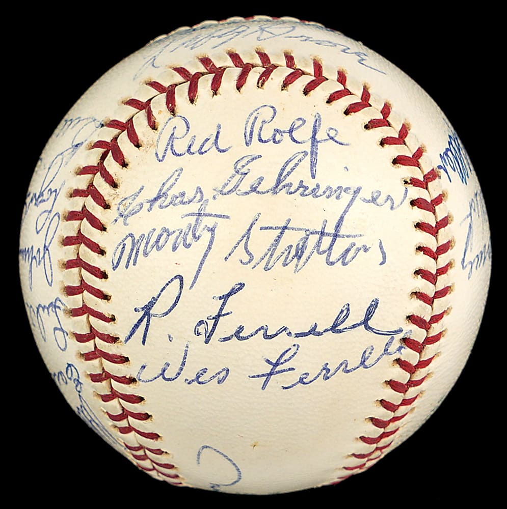 1960s New York Yankees Old Timer's Day Multi-Signed OAL/Cronin Baseball with (21) Signatures Including (10) Hall of Famers - Joe DiMaggio, Bill Dickey, Hank Greenberg