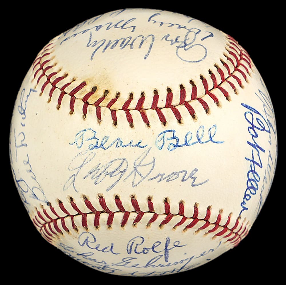 1960s New York Yankees Old Timer's Day Multi-Signed OAL/Cronin Baseball with (21) Signatures Including (10) Hall of Famers - Joe DiMaggio, Bill Dickey, Hank Greenberg