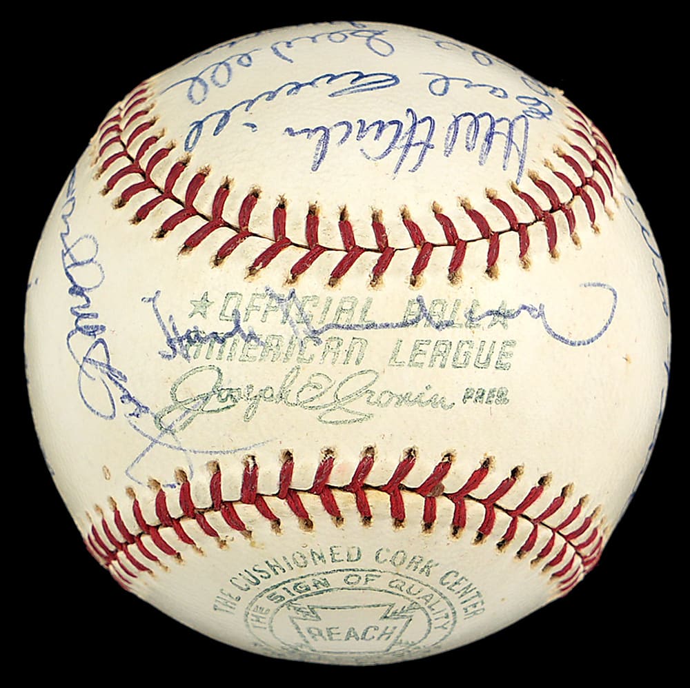 1960s New York Yankees Old Timer's Day Multi-Signed OAL/Cronin Baseball with (21) Signatures Including (10) Hall of Famers - Joe DiMaggio, Bill Dickey, Hank Greenberg