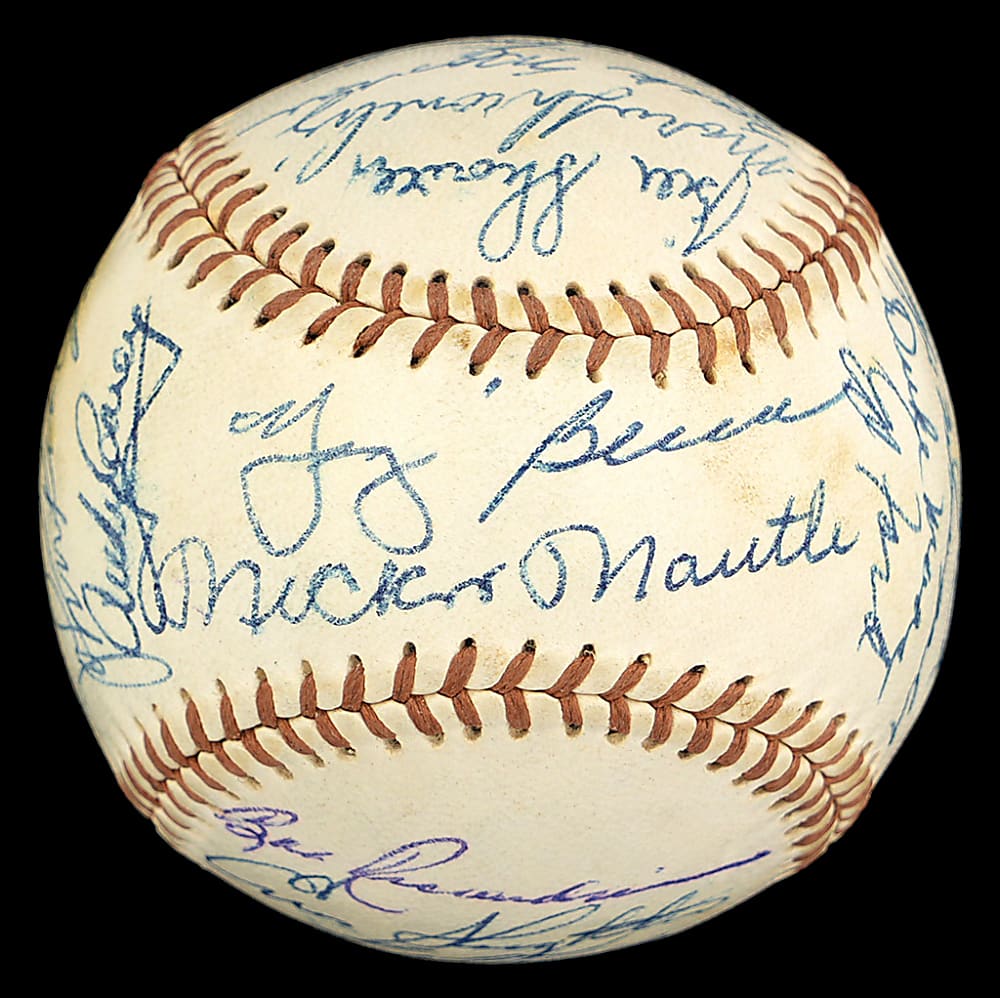 1958 World Champions New York Yankees Team Signed Baseball with (22) Signatures