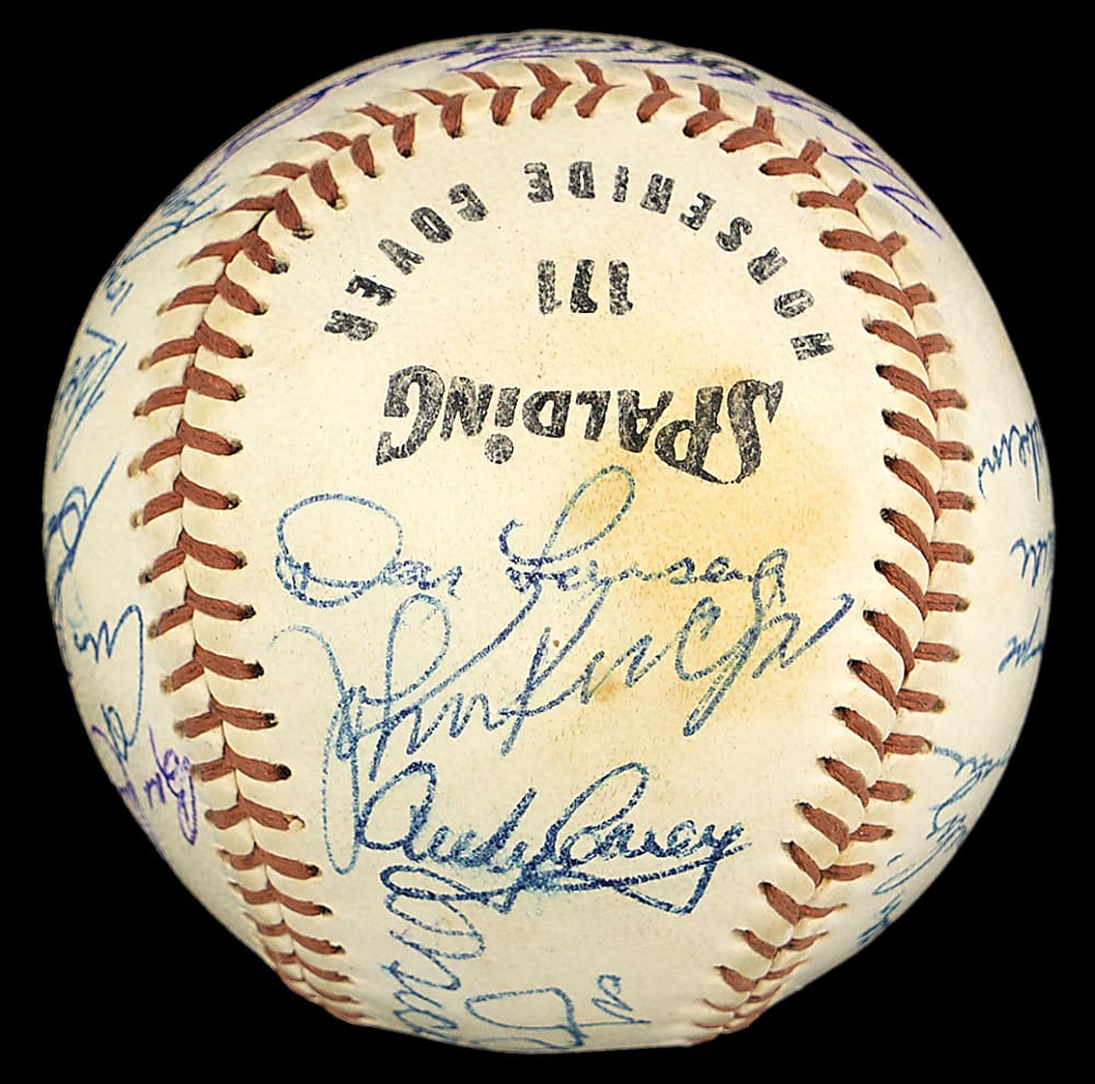 1958 World Champions New York Yankees Team Signed Baseball with (22) Signatures