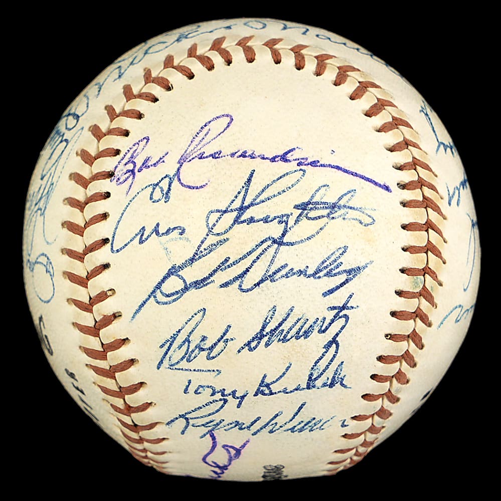 1958 World Champions New York Yankees Team Signed Baseball with (22) Signatures