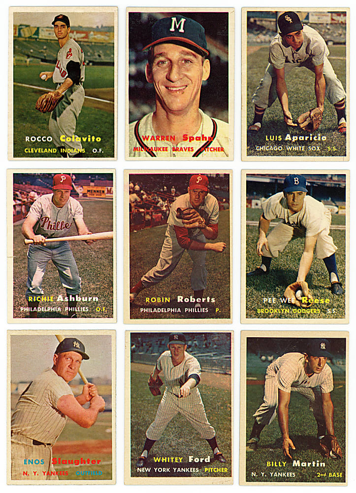 1957 Topps Partial Set (331/407) with Don Drysdale & Bill Mazeroski Rookies