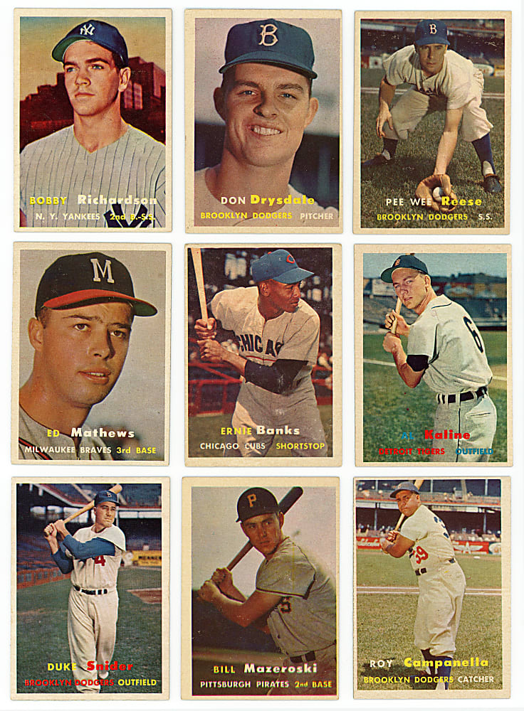 1957 Topps Partial Set (310/407) with Several Hall of Famers & Key Rookies