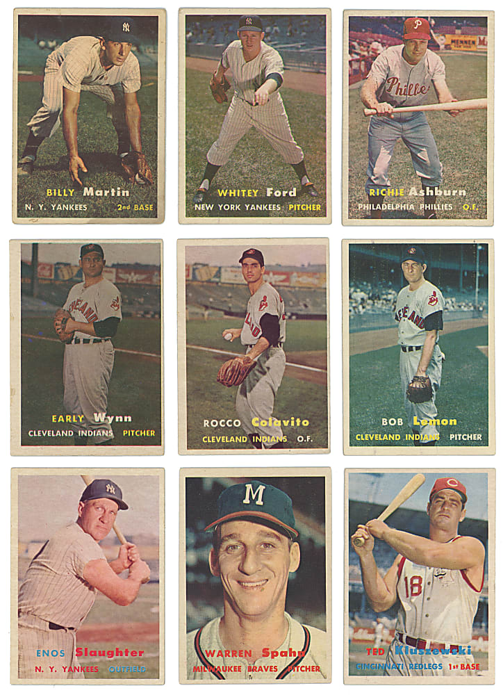 1957 Topps Partial Set (310/407) with Several Hall of Famers & Key Rookies