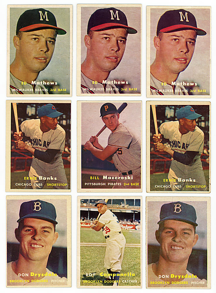 1957 Topps Hoard (1,500+) with 60 Hall of Famers