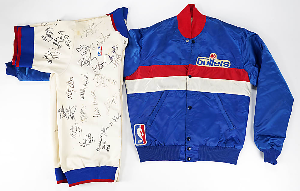 1987 Ledell Eackles Game-Used Washington Bullets Shooting Shirt Signed by (80+) Including (7) Hall of Famers