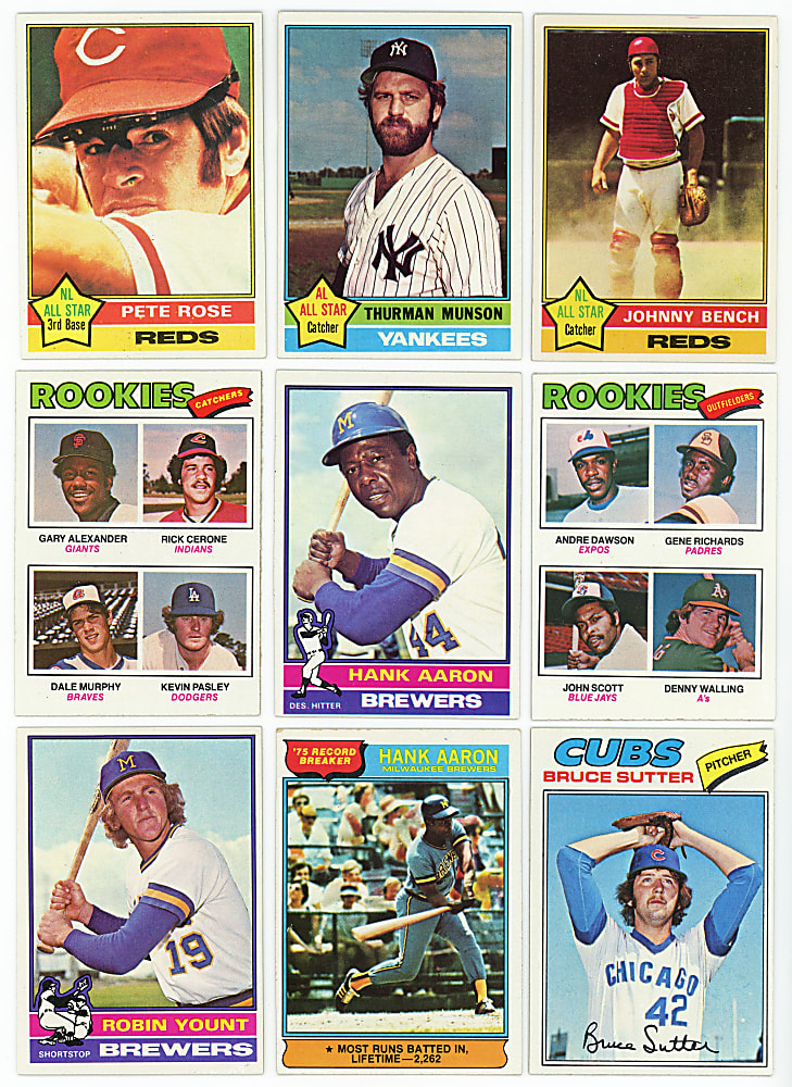 1976-1982 Topps Complete Set Collection (9) with Full Run