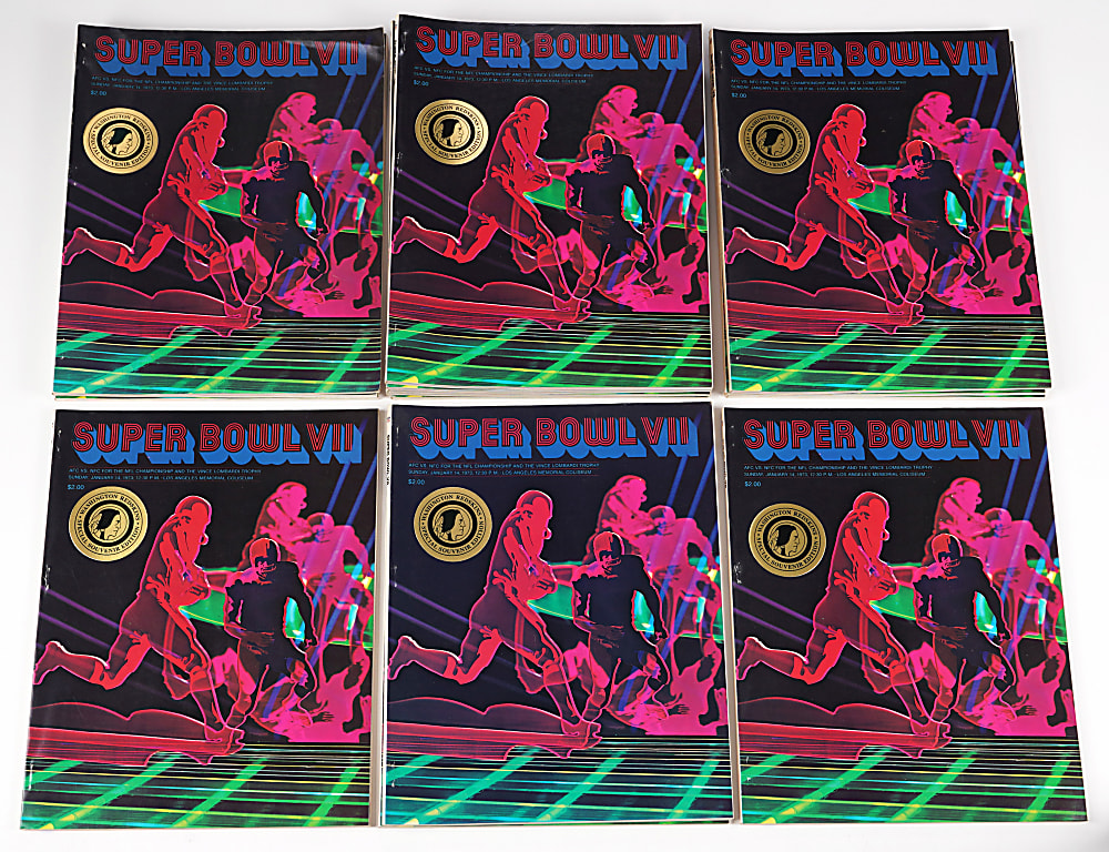 1/14/73 Super Bowl VII Program Unread Bundle (16) from Miami Dolphins Undefeated Season