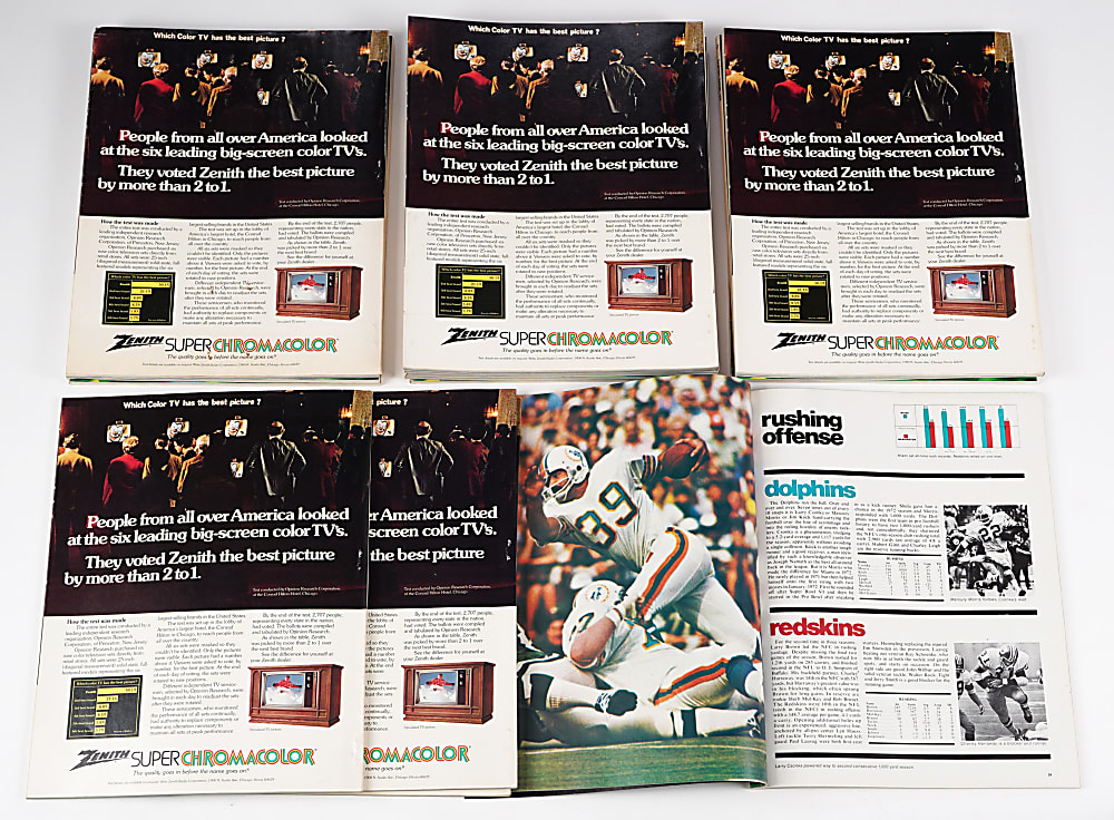 1/14/73 Super Bowl VII Program Unread Bundle (16) from Miami Dolphins Undefeated Season