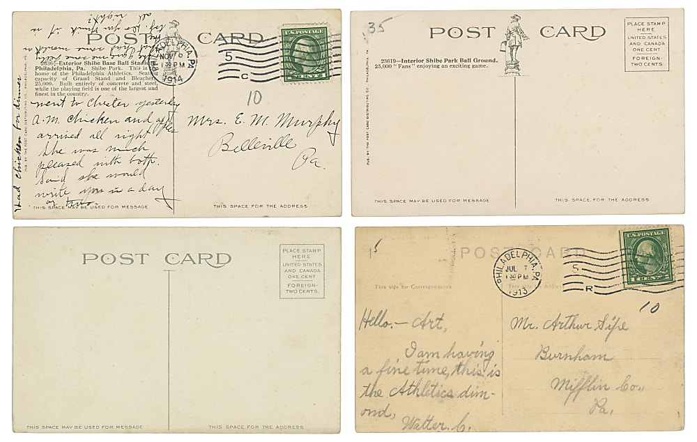 1913-1914 Philadelphia Shibe Park Real Photo Postcards (4)