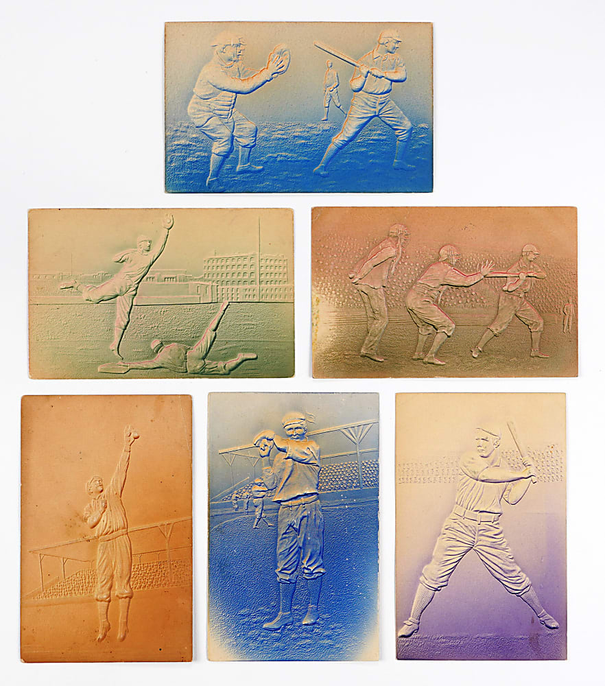 Scarce 1906 PC792 Embossed Baseball Postcards Set (6)