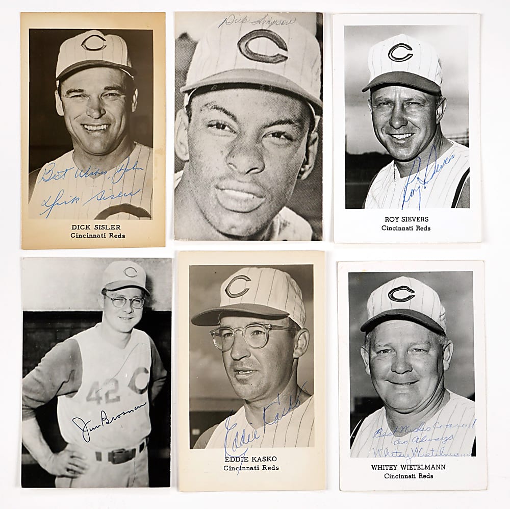 1960s Cincinnati Reds Signed Real Photo Postcards (40)