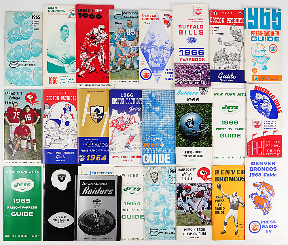 1946-1969 NFL/AFL Media Guide Hoard (599) with Rare Early Issues and Tougher Packers and Cowboys Examples