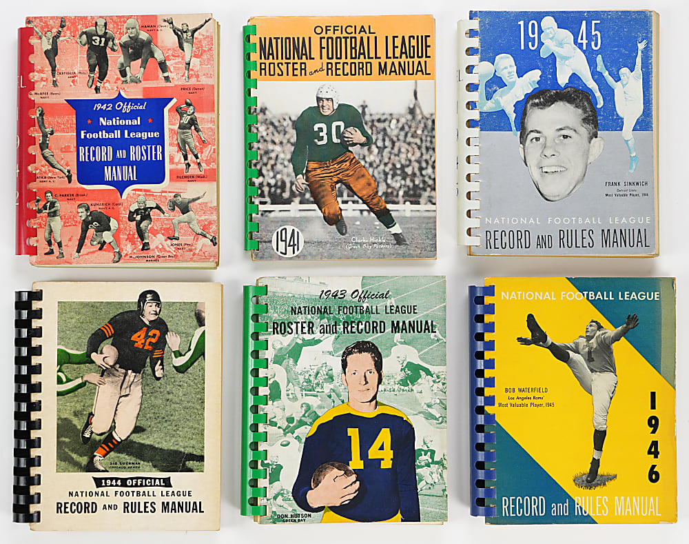 1941-1958 NFL Record Manual Guide Complete Run (18) - Attractive Condition