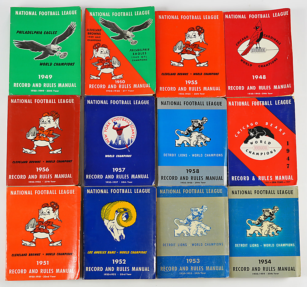 1941-1958 NFL Record Manual Guide Complete Run (18) - Attractive Condition