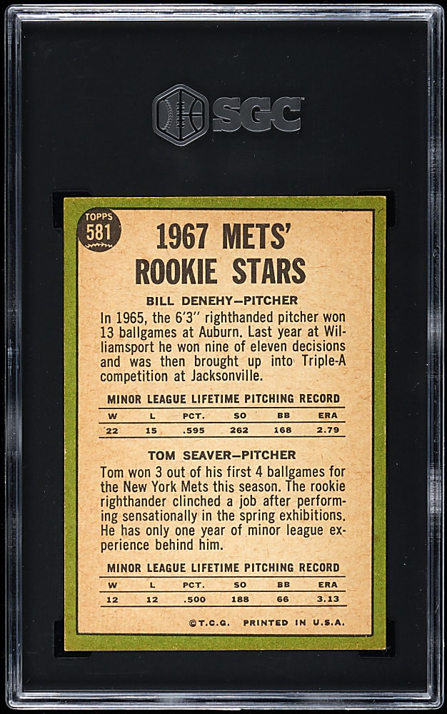 1967 Topps #581 Tom Seaver Rookie SGC EX/NM+ 6.5