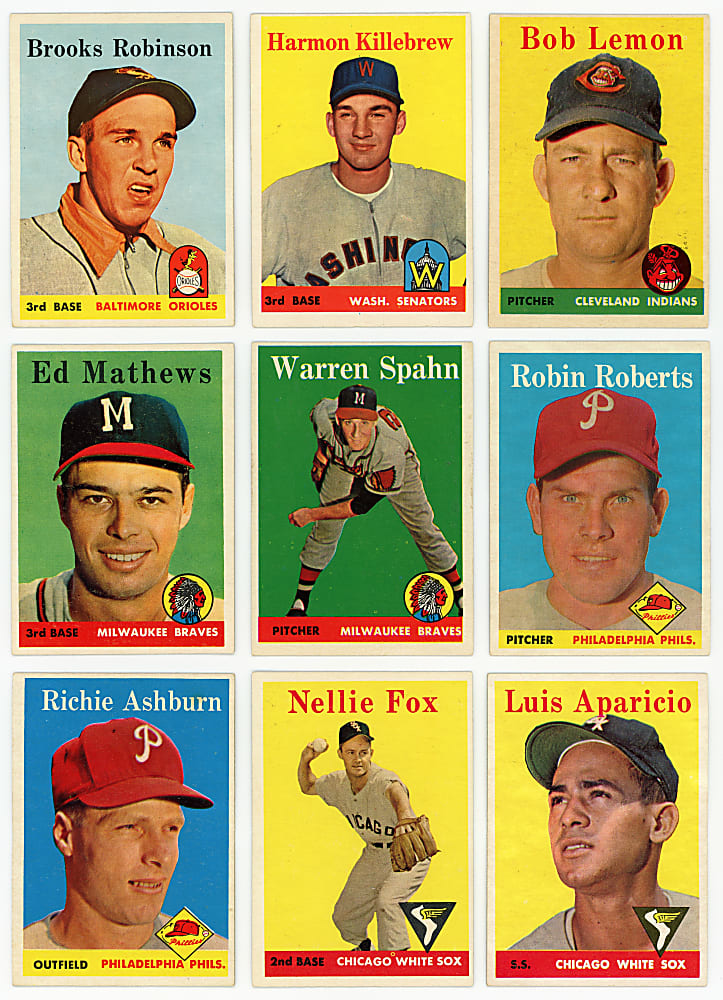1958 Topps Near Complete Set (488/494) - Clean!