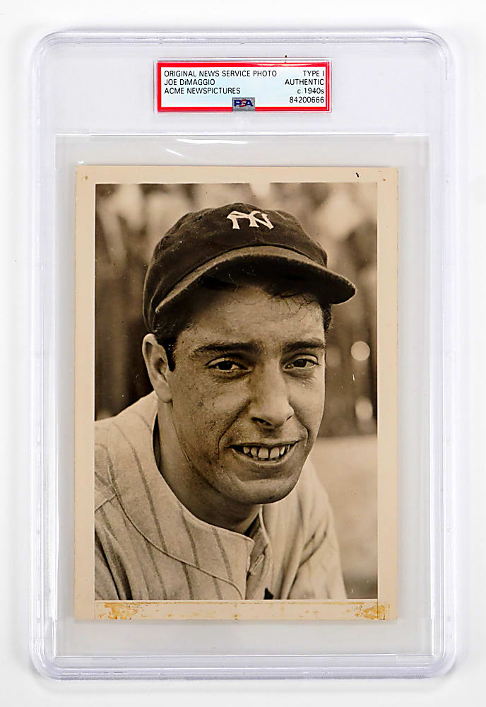 Circa 1940s Joe DiMaggio Original News Service Photograph - PSA/DNA Type I Authentic