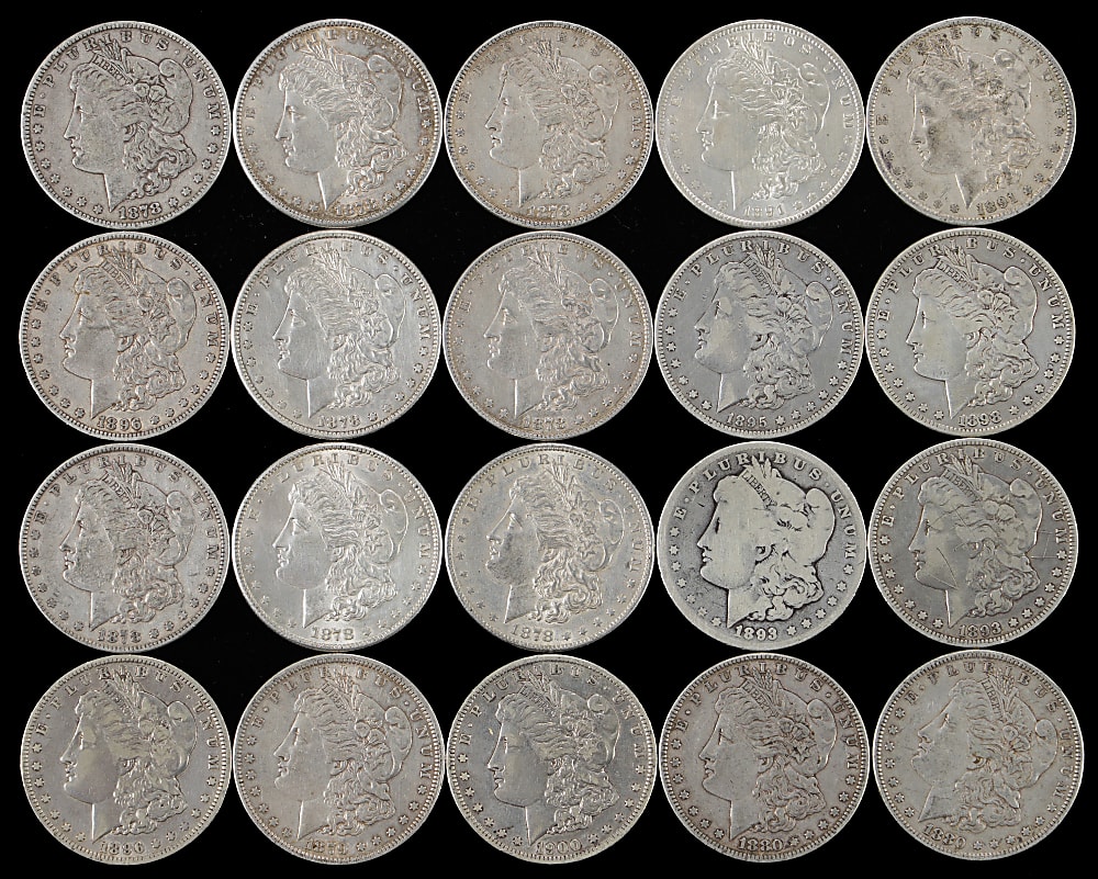 1878-1900 Morgan Silver Dollars (40) with 1893, 1893-O & 1895-O