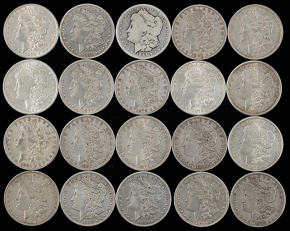 1878-1900 Morgan Silver Dollars (40) with 1893, 1893-O & 1895-O