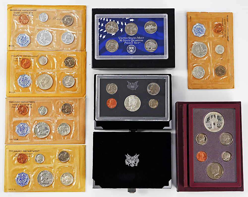 1957-2009 U.S. Mint Proof Set Collection (88) with 8 Premier Silver Sets