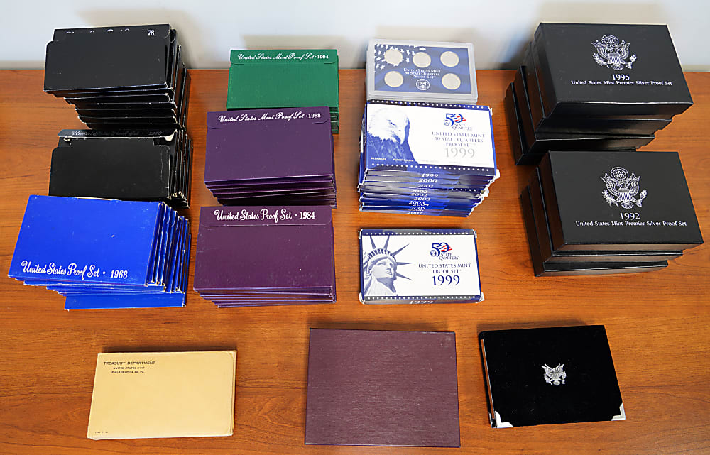 1957-2009 U.S. Mint Proof Set Collection (88) with 8 Premier Silver Sets