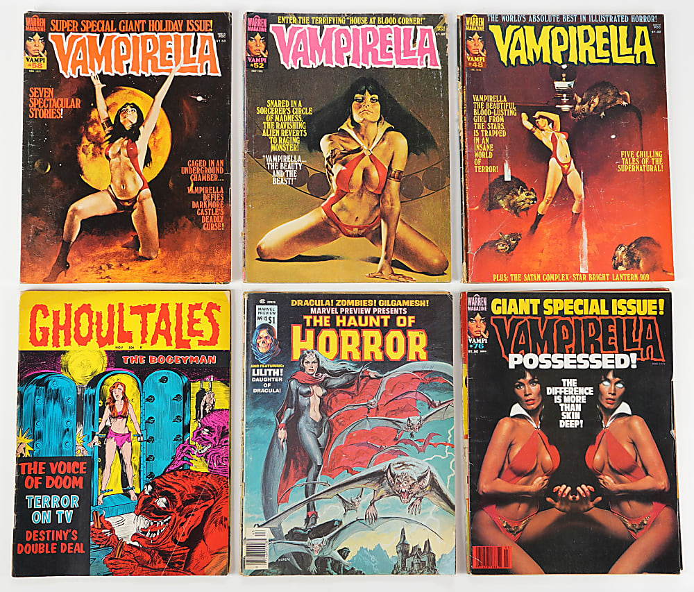 1970s Horror/Sci-Fi/Other Magazine Collection (53) with Savage Tales #1 & (14) Vampirella