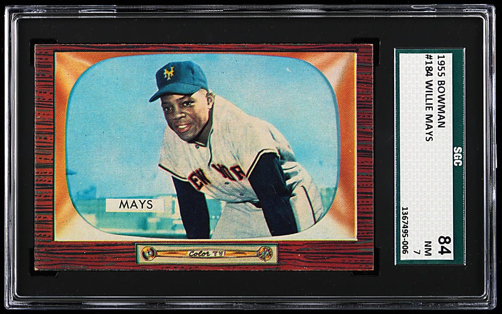 1955 Bowman #184 Willie Mays SGC NM 7