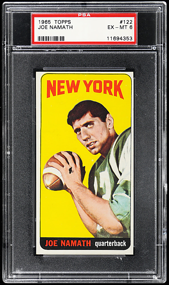 1965 Topps Football #122 Joe Namath Rookie SP "Butterfly" Variation PSA EX-MT 6