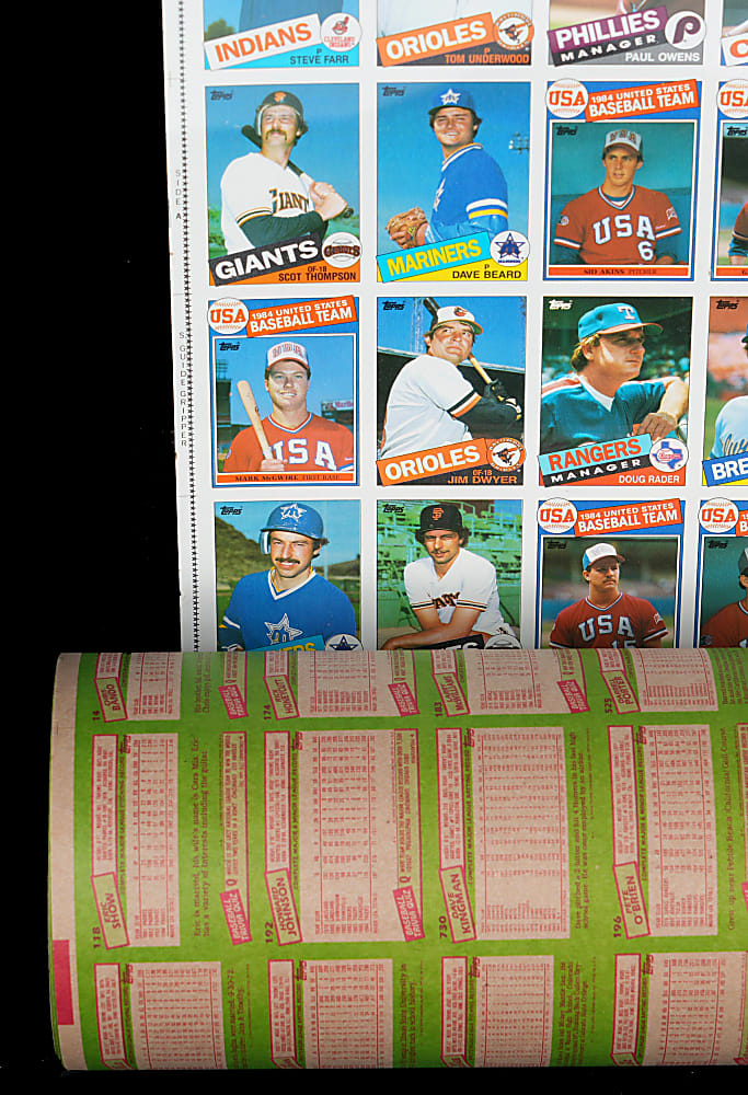 1985 Topps Complete Set In (6) Uncut Sheets Plus (4) Extra Factory Sealed Uncut Sheets (10 Total Sheets)
