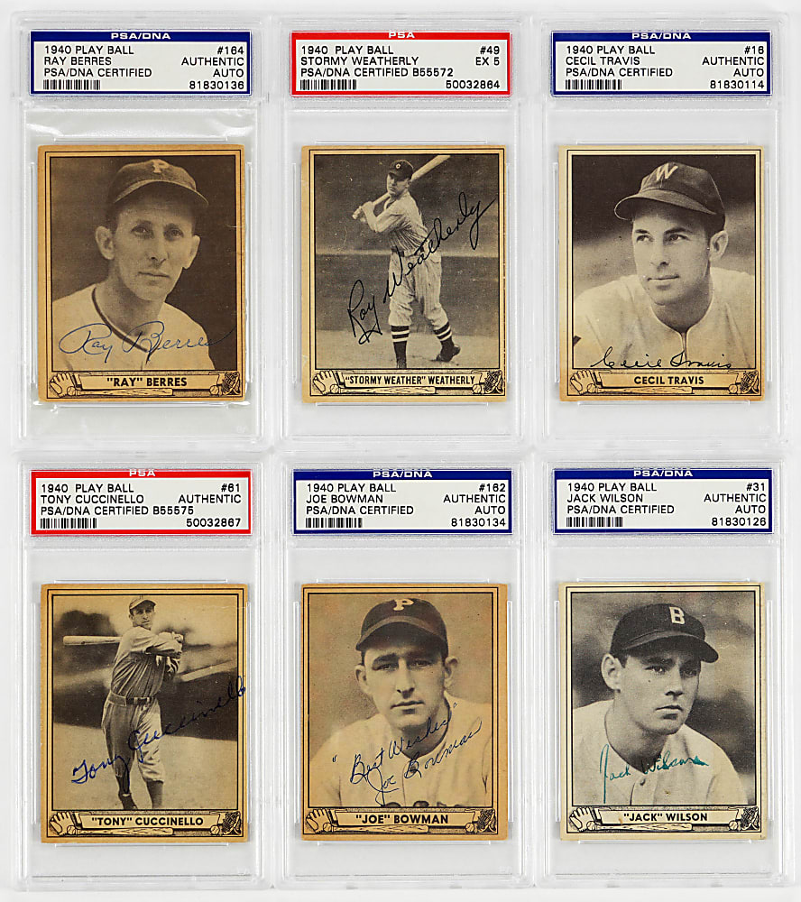 1940 Play Ball Signed PSA/DNA AUTHENTIC Graded Collection (13)