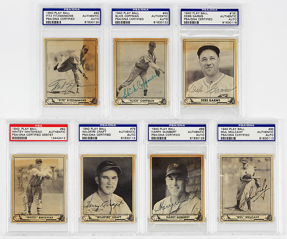 1940 Play Ball Signed PSA/DNA AUTHENTIC Graded Collection (13)