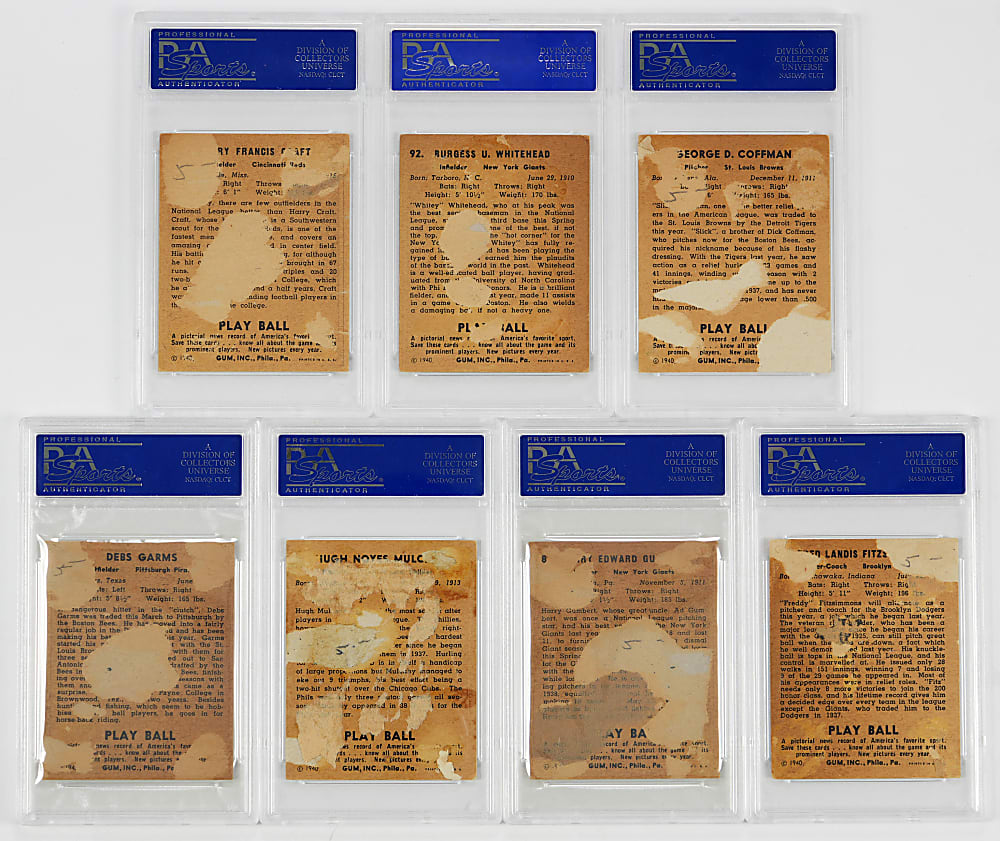 1940 Play Ball Signed PSA/DNA AUTHENTIC Graded Collection (13)