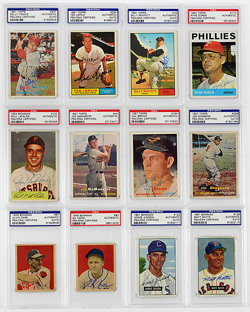 1949-1964 Signed PSA/DNA AUTHENTIC Graded Collection (20)