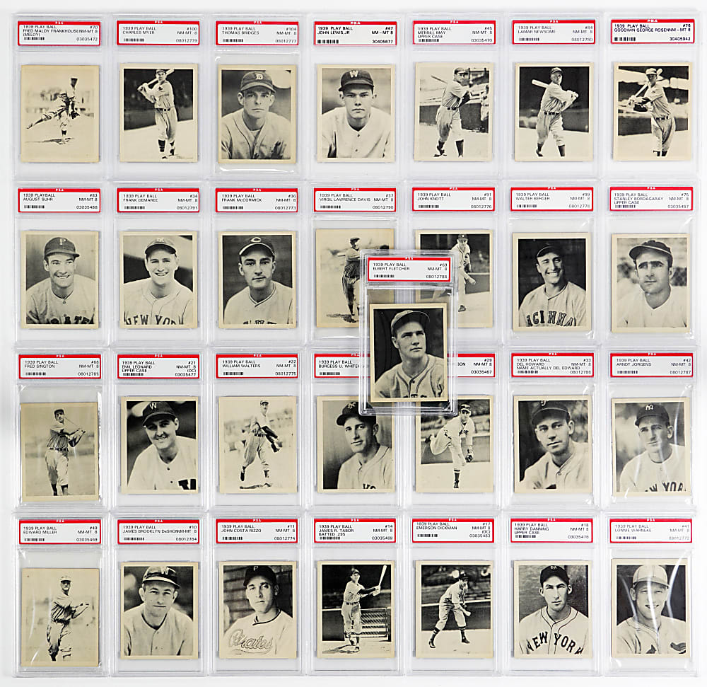 1939 Play Ball PSA Graded NM-MT 8 Starter Set (29)