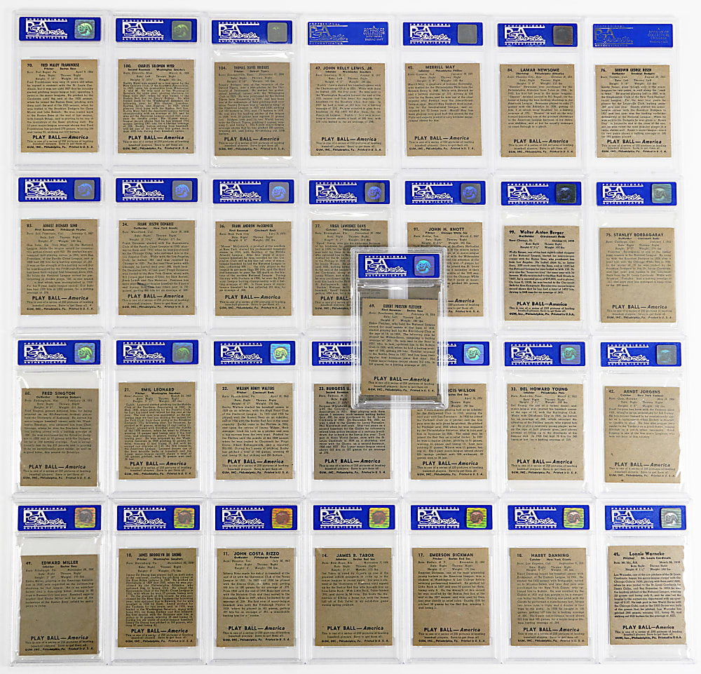 1939 Play Ball PSA Graded NM-MT 8 Starter Set (29)