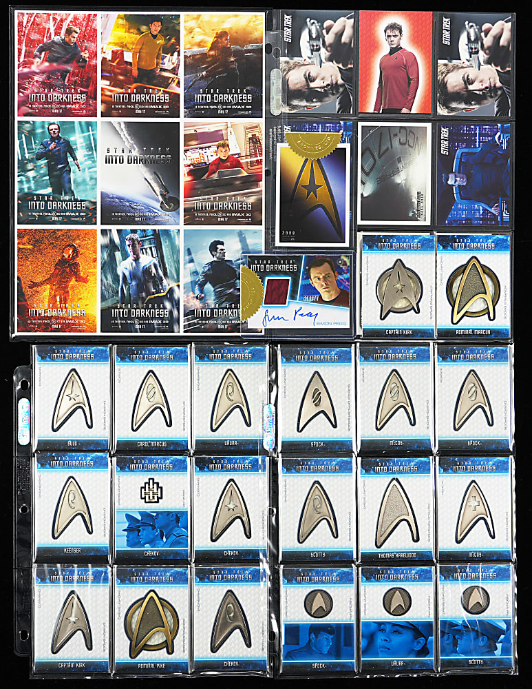 2014 Rittenhouse Archives Star Trek Into Darkness Collection with Autograph Card Near-Complete Set (31/33) & Uniform Badge Complete Set (24)