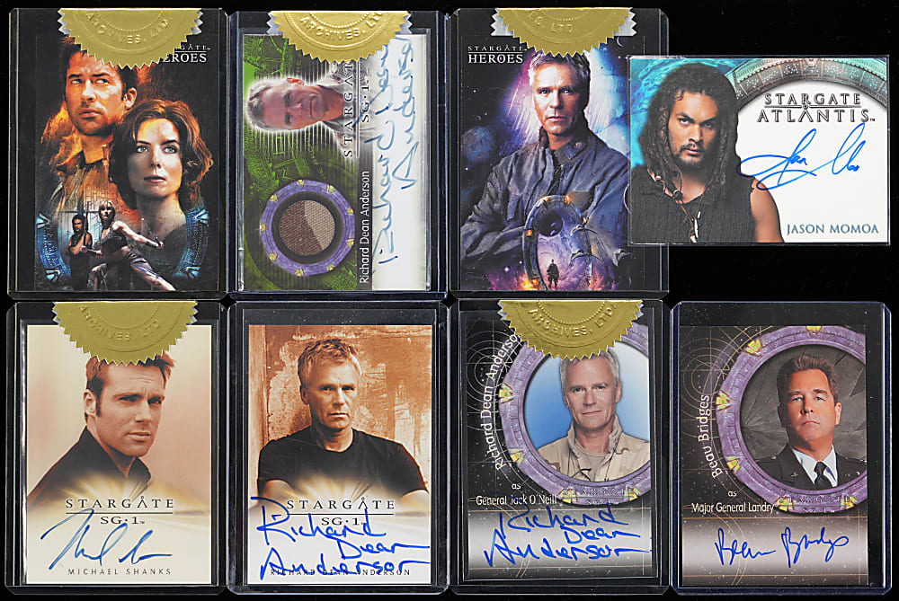 2009 Rittenhouse Stargate Heroes Collection with 40 Autograph Cards Including 3 Richard Dean Anderson & Jason Momoa