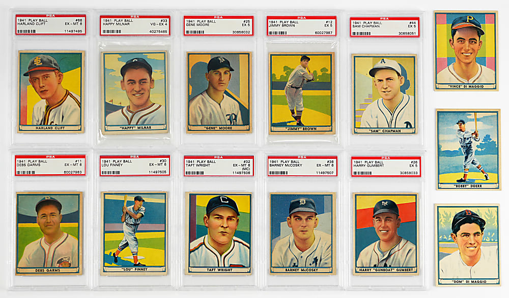 1941 Play Ball Near Set (69/72) with (14) PSA Graded