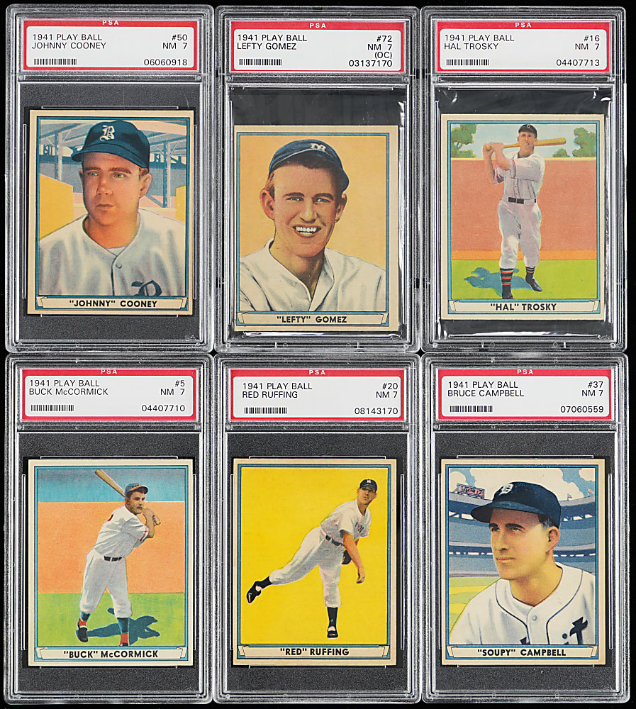1941 Play Ball PSA Graded NM 7 Collection (10) with (2) Hall of Famers & (5) High Numbers