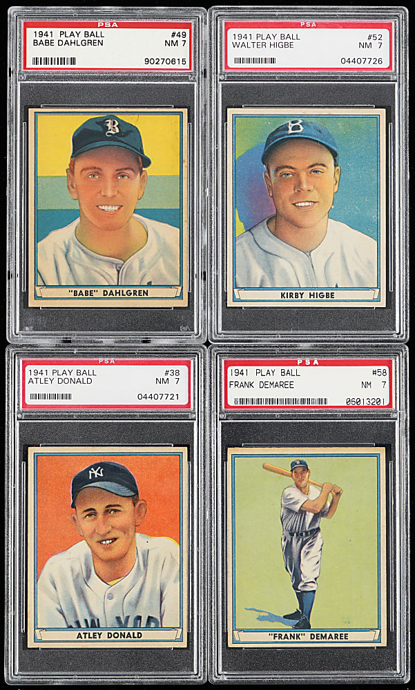 1941 Play Ball PSA Graded NM 7 Collection (10) with (2) Hall of Famers & (5) High Numbers