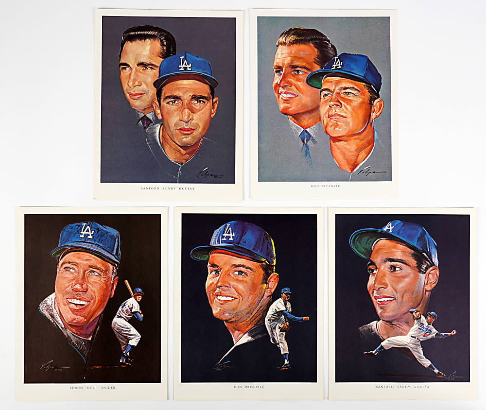 1962, 1964 Union Oil Los Angeles Dodgers Premium Pictures Complete and Near Set Pair Plus (82) Extras
