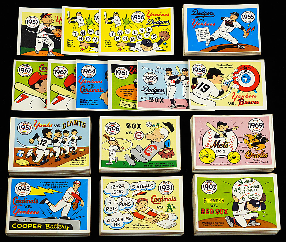 1970 Fleer World Series Complete Set (66) Plus (147) Duplicates with Various Babe Ruth